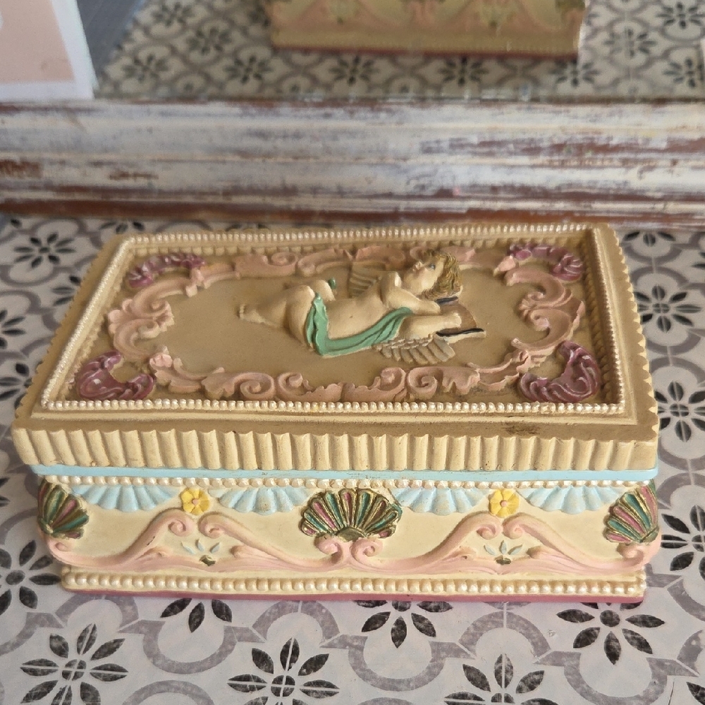 Vintage Decorative Angel Jewelry Box